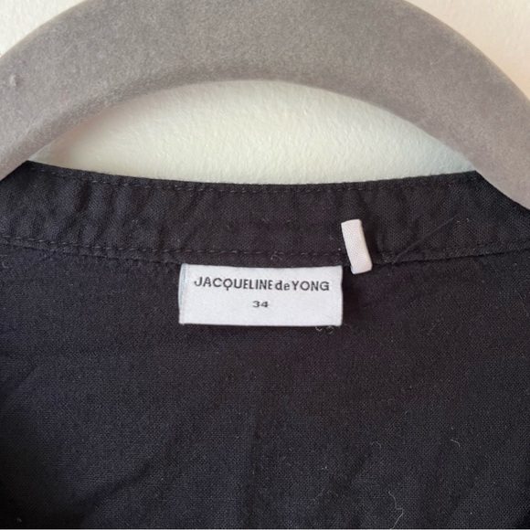 Jacqueline de Yong Black Long Popover Tunic Shirt 3/4 Sleeve EU 34 (XS-S) - Picture 2 of 12